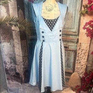 KillReal light blue retro style dress NWT, size large